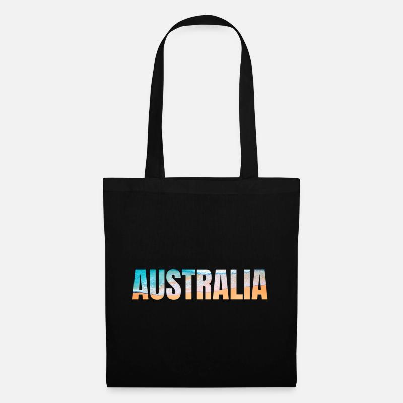 Australien - in englischer Sprache - Stoffbeutel - Schwarz