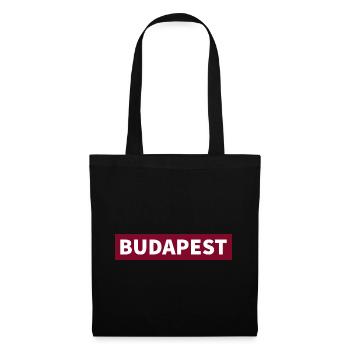 BUDAPEST- Ungarn - Stoffbeutel - Schwarz - Vorne