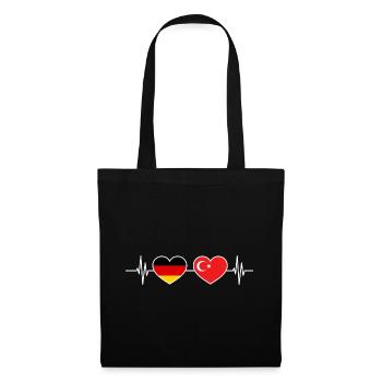 Heartbeat Germany Turkey - Tote Bag - black - Front
