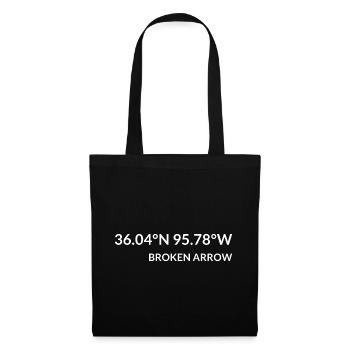 Coordonnées de Broken Arrow, Oklahoma, États-Unis - Sac en tissu - noir - Devant