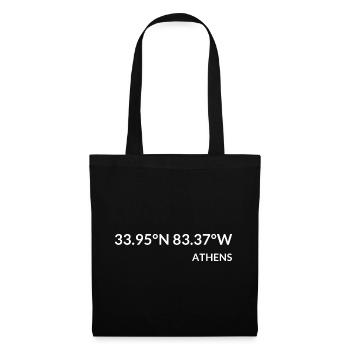 Athènes, Géorgie, États-Unis Coordonnées - Sac en tissu - noir - Devant
