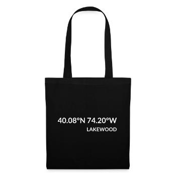 Lakewood New Jersey USA Koordinaten - Stoffbeutel - Schwarz - Vorne