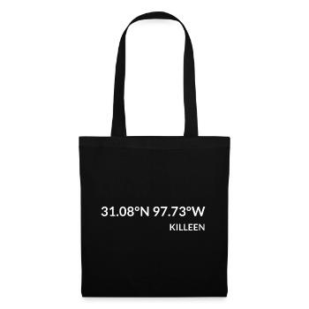 Coordonnées de Killeen, Texas, États-Unis - Sac en tissu - noir - Devant