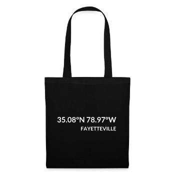 Fayetteville North Carolina USA Koordinaten - Stoffbeutel - Schwarz - Vorne
