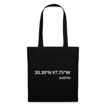 Coordonnées Austin, Texas, États-Unis - Sac en tissu - noir - Devant