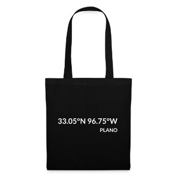 Plano Texas USA Koordinaten - Stoffbeutel - Schwarz - Vorne