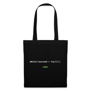 while(!succeed = try())); – Developer Shirt - Tote Bag - black - Front