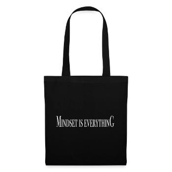 Mindset ist alles - motivationsshirt - Stoffbeutel - Schwarz - Vorne
