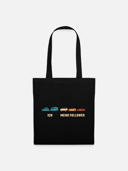 Wohnwagen camping ich meine follower - Stoffbeutel - Schwarz