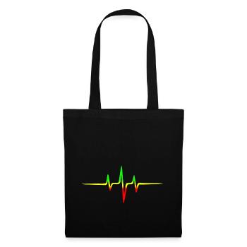 Reggae, Musik, Frequenz, Herzschlag, Rastafari - Stoffbeutel - Schwarz - Vorne