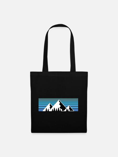 Mountains in the Sunrise. Mountain Shirt & Nature Design - Tote Bag - black