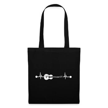 Gitarren Herzschlag Gitarre Frequenz Musik Design - Stoffbeutel - Schwarz - Vorne