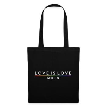 LOVE IS LOVE - Berlin - Stoffbeutel - Schwarz - Vorne