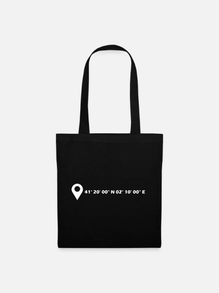 Coordonnées de Barcelone - Sac en tissu - noir