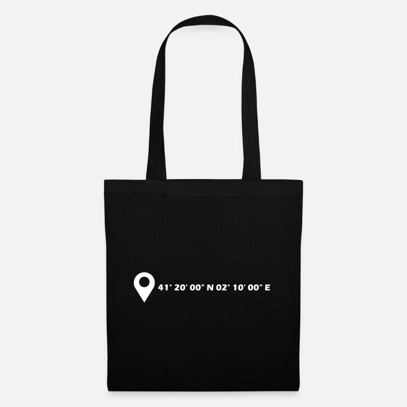 Coordonnées de Barcelone - Sac en tissu - noir