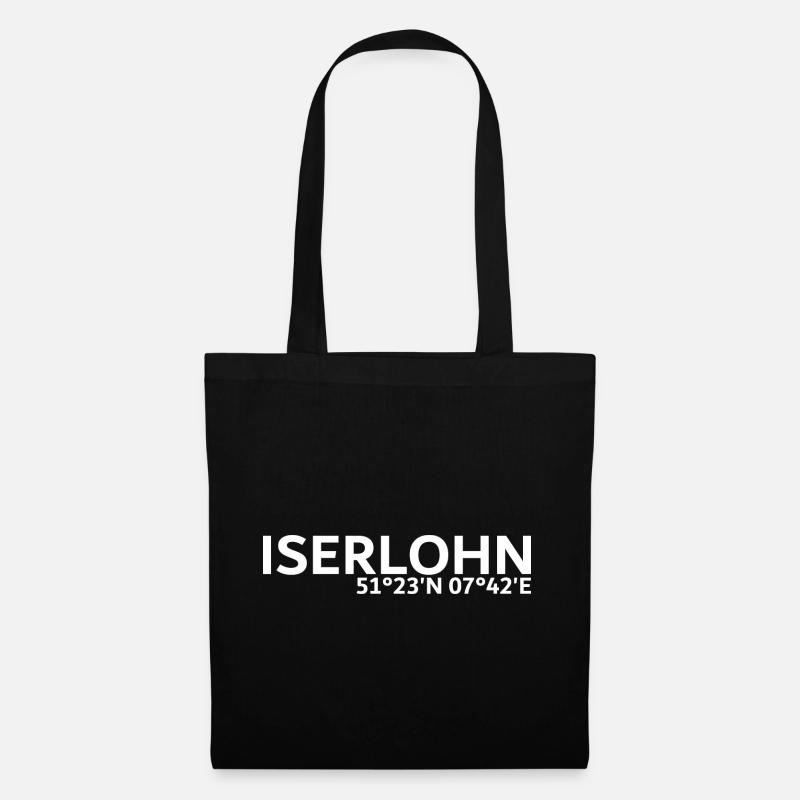 Iserlohn Koordinaten - Stoffbeutel - Schwarz