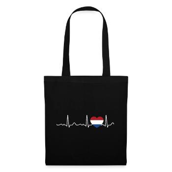 Netherlands - Heartbeat, pulse, heartline, ECG - Tote Bag - black - Front