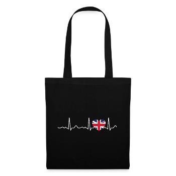United Kingdom - Heartbeat, Pulse, Heartline, ECG - Tote Bag - black - Front
