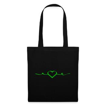 green heart green - Tote Bag - black - Front