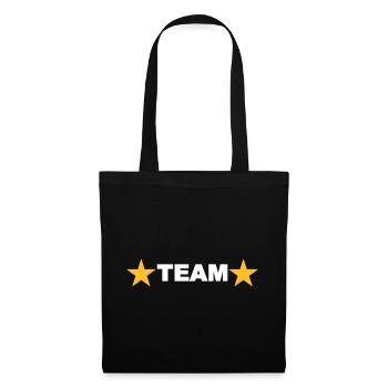 Team Rücken Stern - Stoffbeutel - Schwarz - Vorne