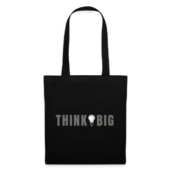 Think big - Glühbirne Motiv & Schriftzug - Stoffbeutel - Schwarz - Vorne