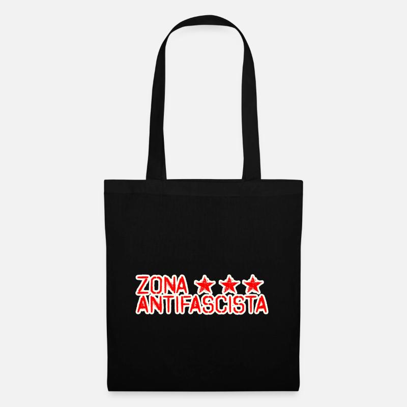 zone zona antifascista sterne antifascist - Stoffbeutel - Schwarz