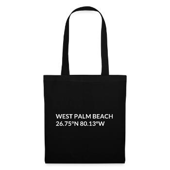 West Palm Beach Florida USA Koordinaten - Stoffbeutel - Schwarz - Vorne