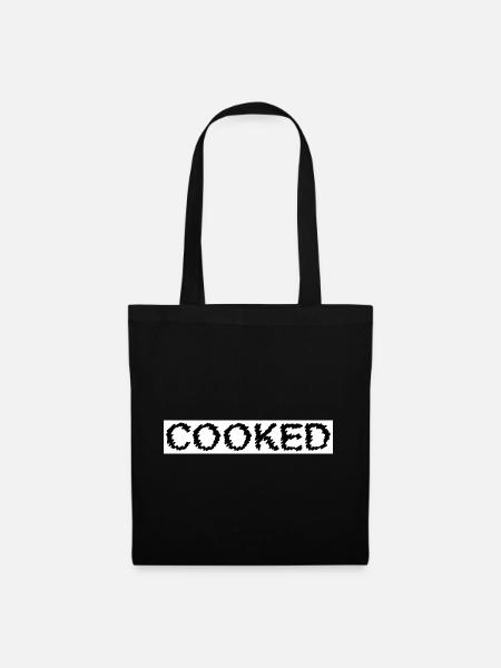 COOKED White and Black by Falsches Design - Stoffbeutel - Schwarz