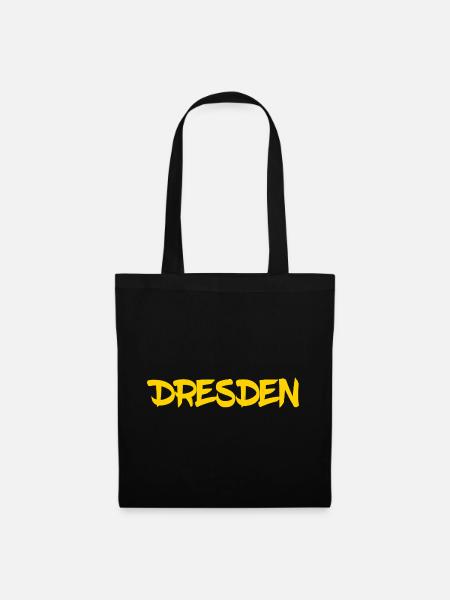 Dresden - Sachsen - Frauenkirche - Zwinger - Elbe - Stoffbeutel - Schwarz