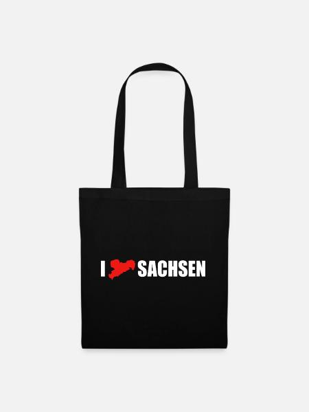 I love Sachsen - Stoffbeutel - Schwarz