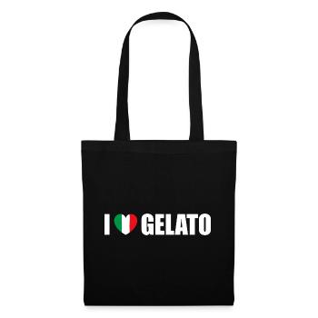 I love Gelato Italien - Stoffbeutel - Schwarz - Vorne