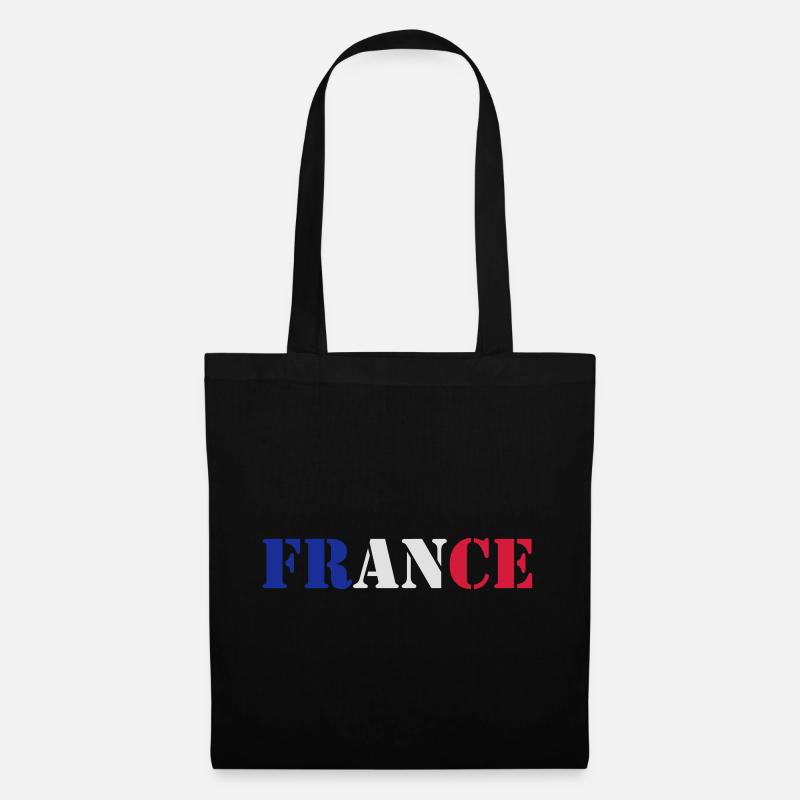 France - Stoffbeutel - Schwarz