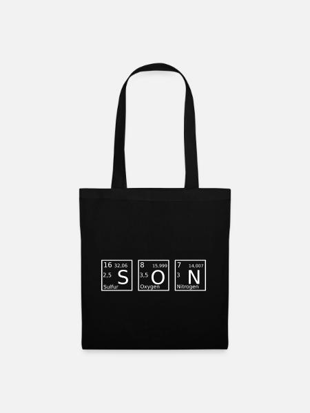 Vater und Sohn Partnerlook Periodensystem - Stoffbeutel - Schwarz