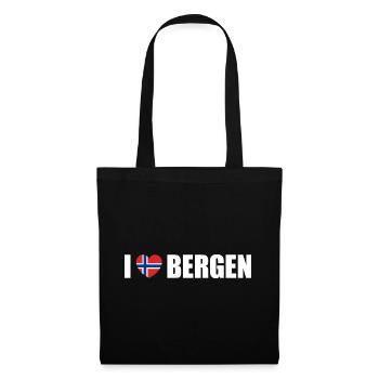 I love Bergen Norwegen - Stoffbeutel - Schwarz - Vorne
