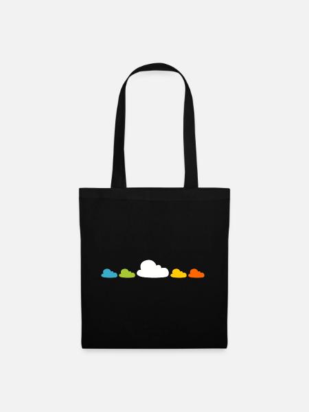 bunte Wolken - Stoffbeutel - Schwarz