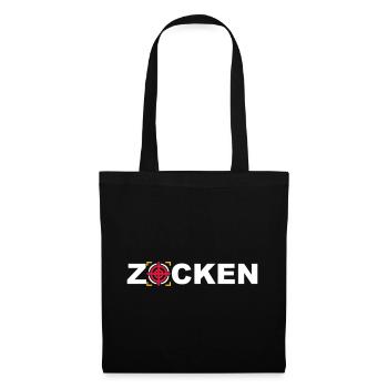 zocken online PC gaming Konsole %zocker #zocken - Stoffbeutel - Schwarz - Vorne