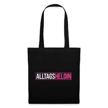 Alltags Heldin - Muttertag Geschenk Mama Heldin de - Stoffbeutel - Schwarz - Vorne