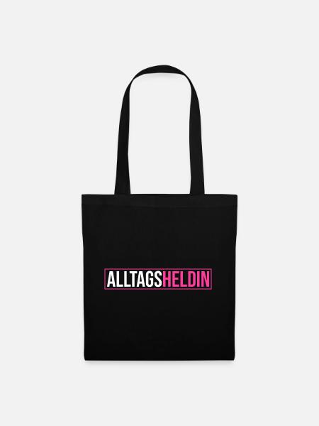 Alltags Heldin - Muttertag Geschenk Mama Heldin de - Stoffbeutel - Schwarz