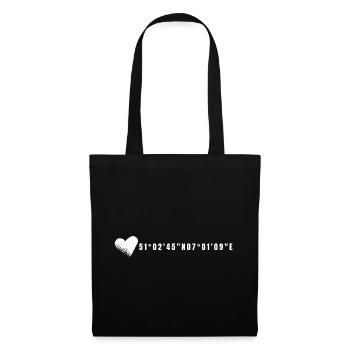 Les coordonnées de Leverkusen Heart - Sac en tissu - noir - Devant