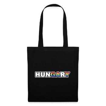 Ungarn Hungary, GAY, LGBTQIA, LGBT, HUN - Stoffbeutel - Schwarz - Vorne