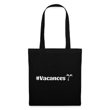 Hashtag vacances - Sac en tissu - noir - Devant