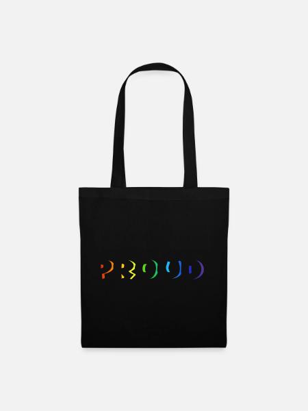 proud LGBT regenbogen lgbtq parade - Stoffbeutel - Schwarz