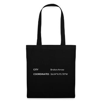 les coordonnées de Broken Arrow, Oklahoma, États-Unis - Sac en tissu - noir - Devant