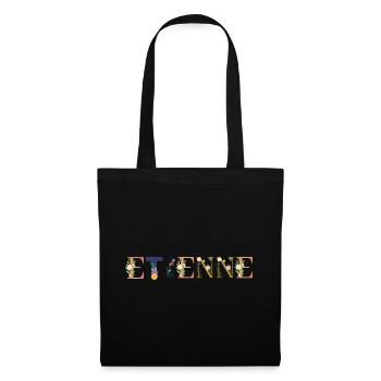 ETIENNE name adorned with flowers - Tote Bag - black - Front