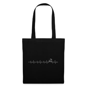 Heartbeat Line with Lightning Accent - Tote Bag - black - Front