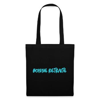 RETRAITE. RETRAITE. RETRAITEE. SENIOR. MAMIE. PAPY - Sac en tissu - noir - Devant