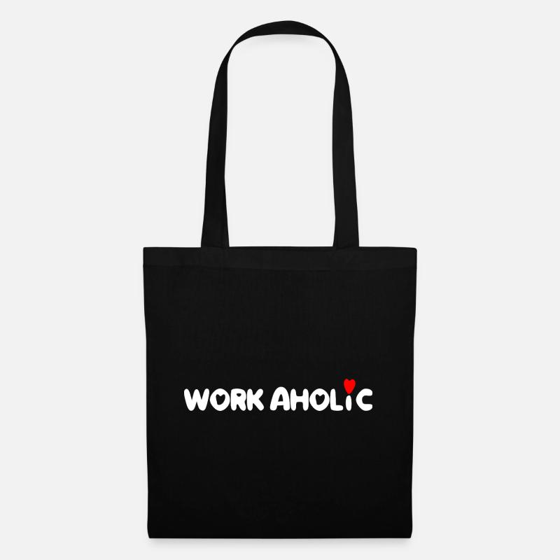 worker workaholic travailler - Sac en tissu - noir