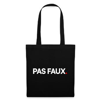 PAS FAUX | Expression humour minimaliste - Sac en tissu - noir - Devant