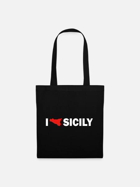 I love Sicily - Stoffbeutel - Schwarz