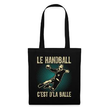 Le handball c'est d'la balle - Sac en tissu - noir - Devant